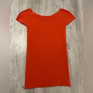 Free People Intimately Free Orange Lycra Stretch Top Decorative Perforations M/L